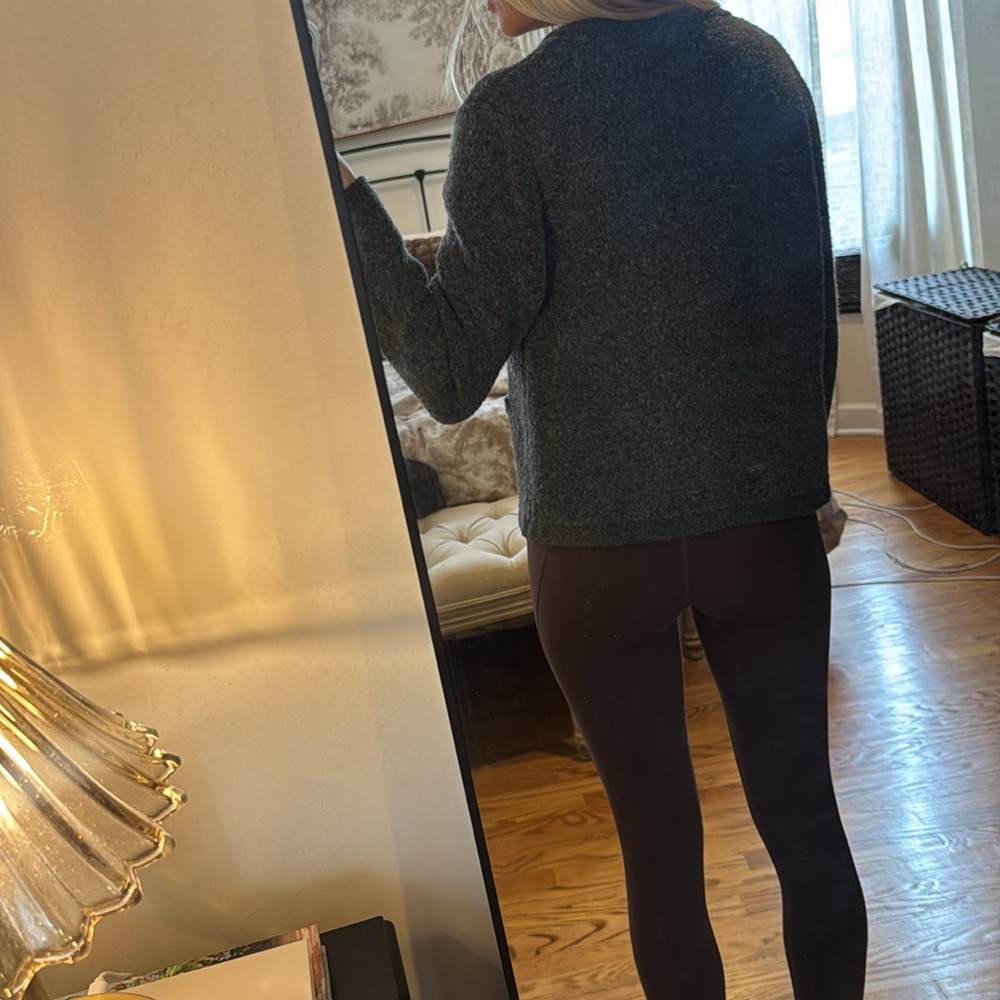 Silk Blossom Gray Cardigan with Silver Buttons - Picture 4 of 5